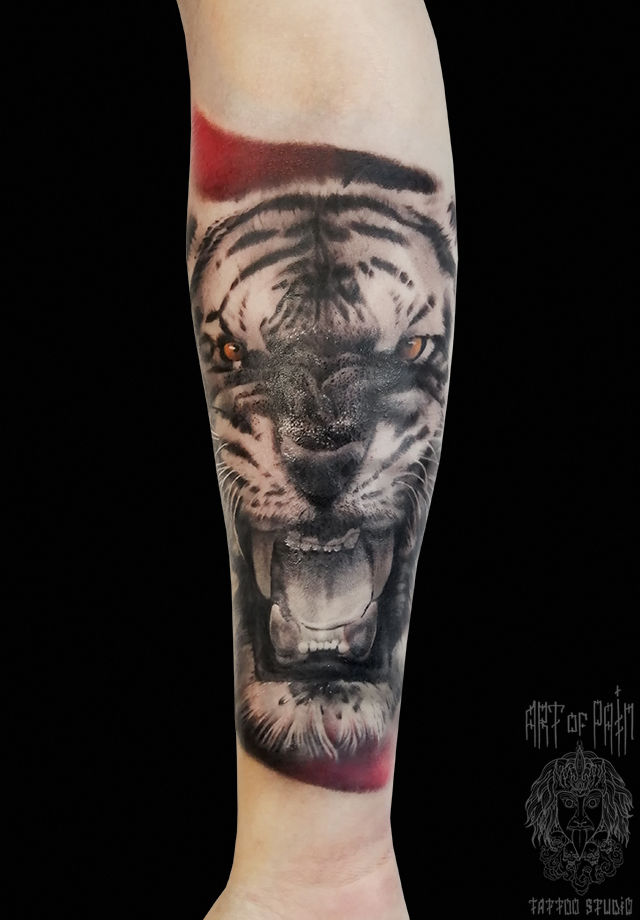Татуировка мужская реализм на предплечье tiger – Мастер тату: 