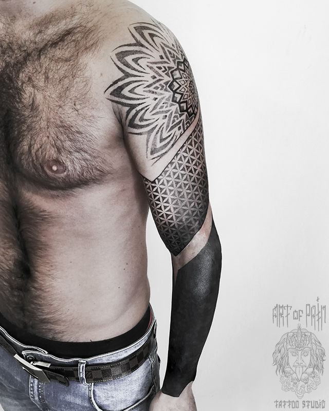 Татуировка мужская орнаментал тату-рукав орнамент blackwork – Мастер тату: 