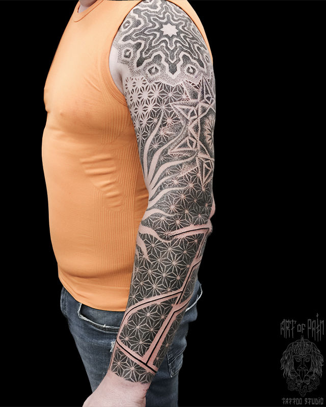 Татуировка мужская орнаментал тату-рукав узор – Мастер тату: 