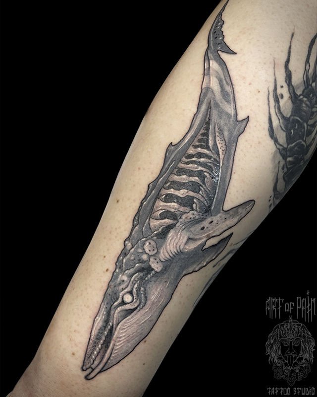 Татуировка мужская реализм на предплечье кит – Мастер тату: 