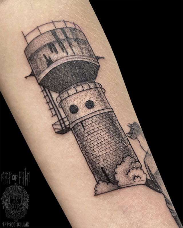 Татуировка женская графика на руке архитектура – Мастер тату: Анастасия Кузнецова