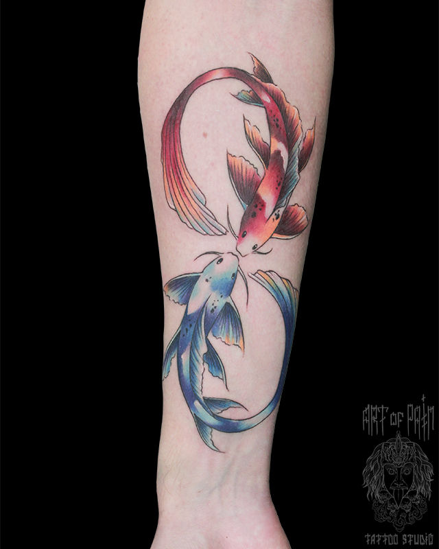 Татуировка женская акварель на предплечье рыбы – Мастер тату: Анастасия Родина