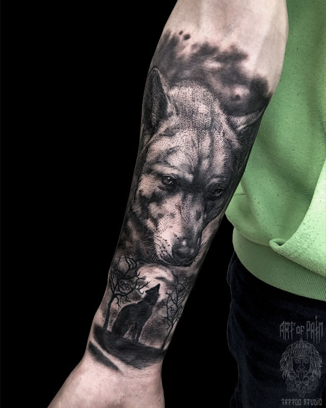 Татуировка мужская реализм на предплечье волк – Мастер тату: 