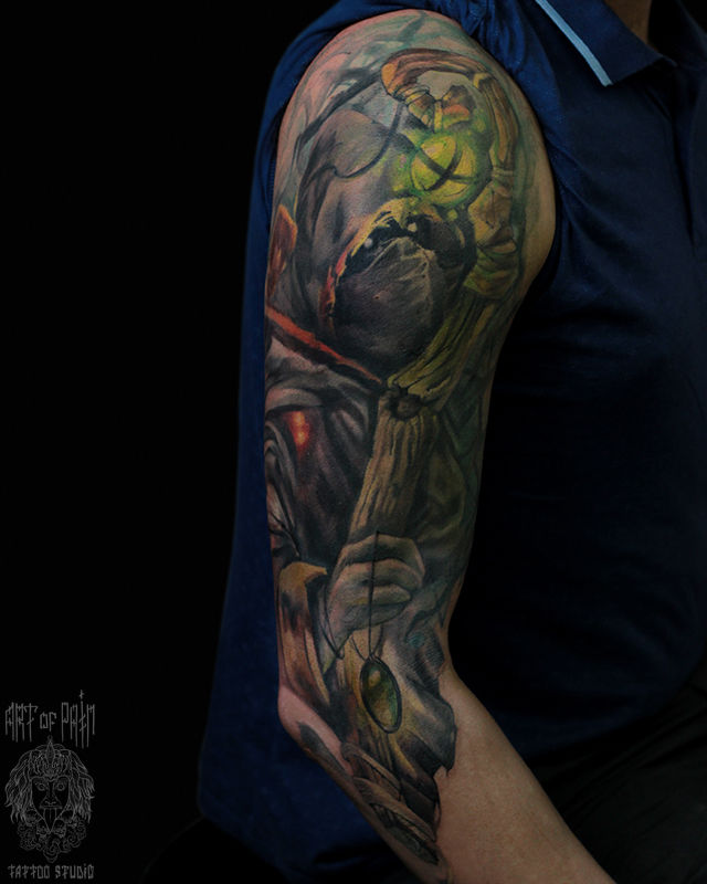 Татуировка мужская реализм на плече фэнтези персонаж – Мастер тату: 