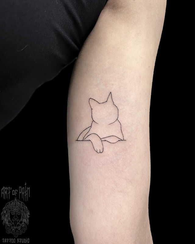 Татуировка женская графика на руке кошка – Мастер тату: Мария Бородина (Челнокова)