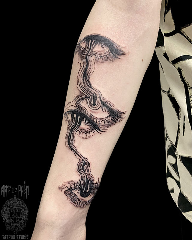 Татуировка женская графика на предплечье глаза – Мастер тату: Евгения Шмидт