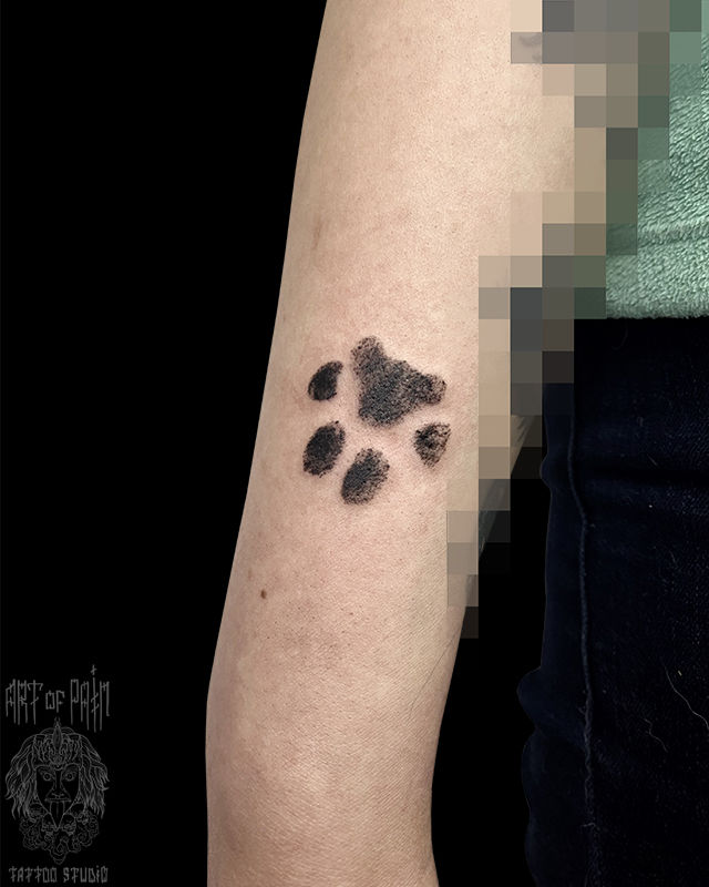 Татуировка женская графика на руке след – Мастер тату: Евгения Шмидт