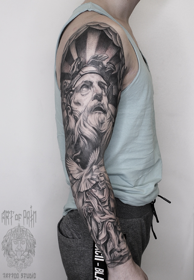 Татуировка мужская графика тату-рукав античность – Мастер тату: 