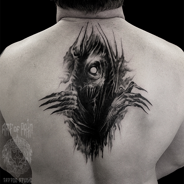 Татуировка мужская хоррор на спине монстр – Мастер тату: 