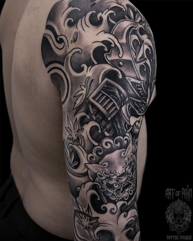Татуировка мужская япония на плече самурай – Мастер тату: 