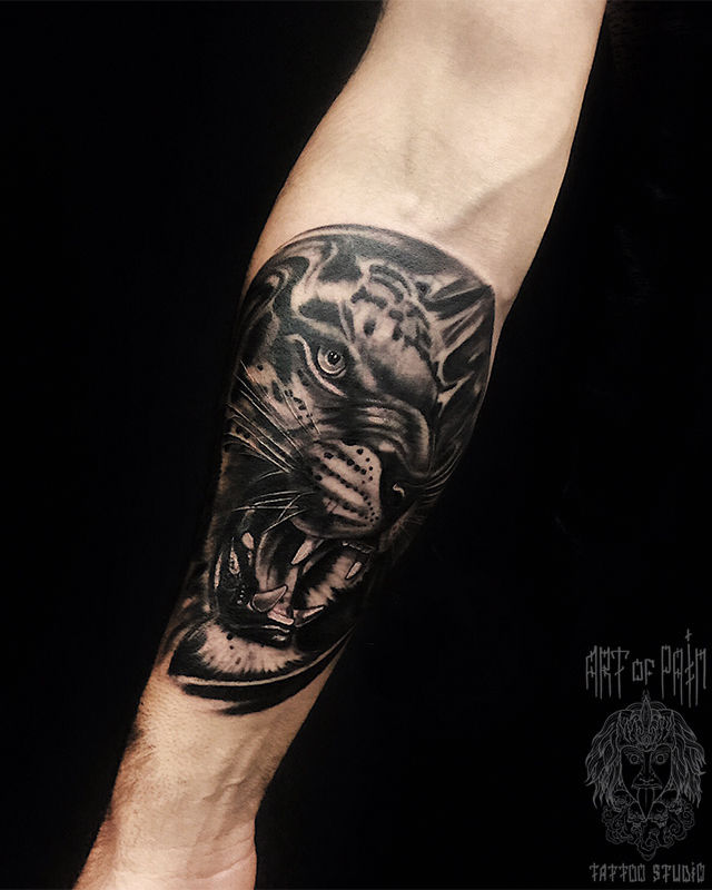 Татуировка мужская реализм на предплечье тигр – Мастер тату: Анастасия Юсупова
