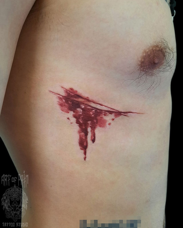 Татуировка мужская реализм на боку рана – Мастер тату: 
