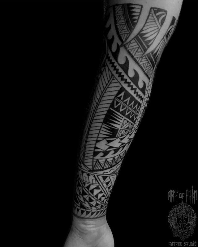 Татуировка мужская полинезия на предплечье орнамент – Мастер тату: 