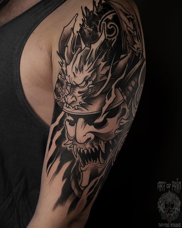 Татуировка мужская япония на плече демон – Мастер тату: 