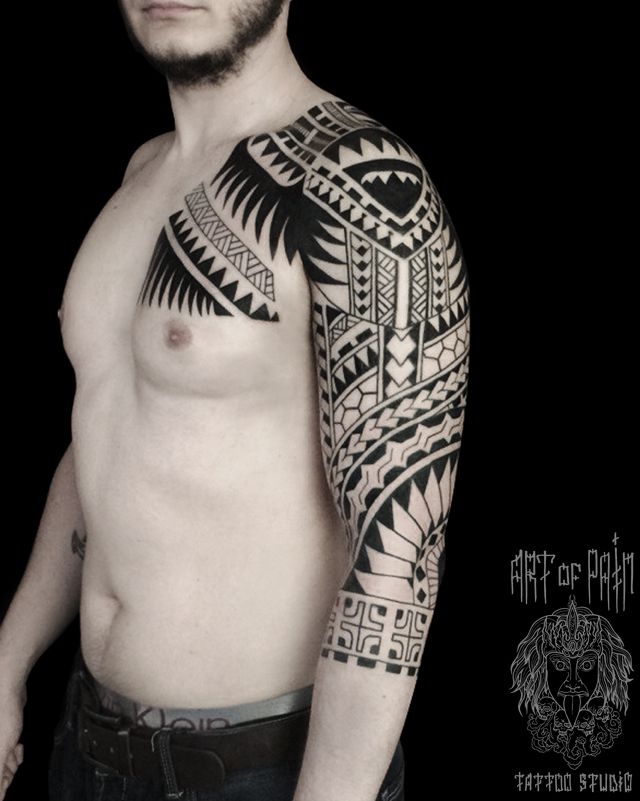 Татуировка мужская полинезия рукав узор – Мастер тату: 