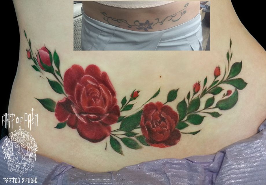 Татуировка женская реализм на животе роза – Мастер тату: 