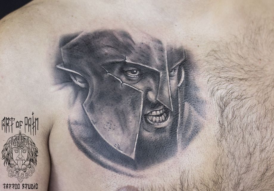 Татуировка мужская реализм на груди воин – Мастер тату: 