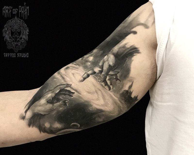 Татуировка мужская black&grey на руке руки – Мастер тату: 
