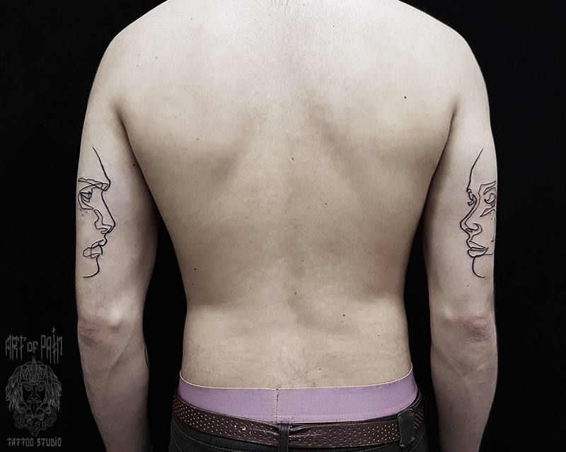 Татуировка мужская графика на руках лица – Мастер тату: 