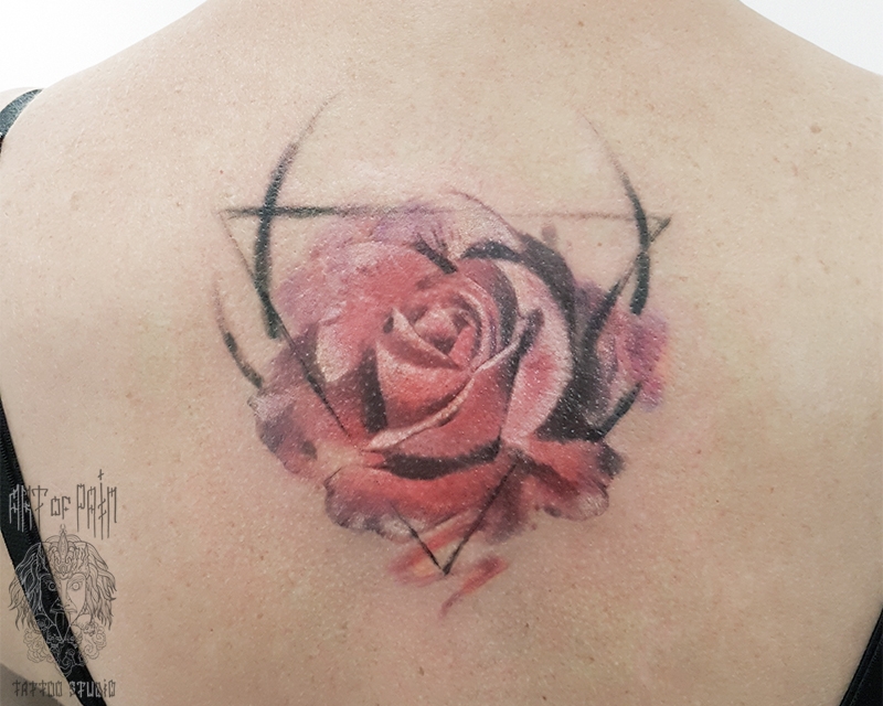Татуировка женская реализм на спине роза – Мастер тату: 