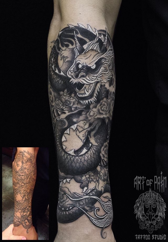 Татуировка женская япония на предплечье дракон – Мастер тату: 
