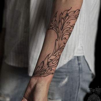 Татуировка женская орнаментал на предплечье узор (внутренняя часть руки)