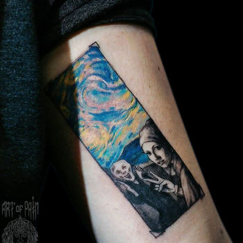 Татуировка женская графика на руке живопись, картины