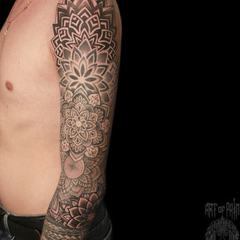Татуировка мужская орнаментал тату-рукав орнамент