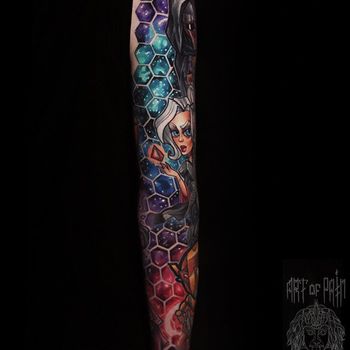 Татуировка мужская нью скул тату-рукав Звездные Войны, Олд Репаблик 