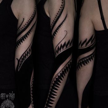 Татуировка женская полинезия тату-рукав