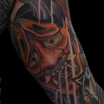 Татуировка мужская япония на руке ханья