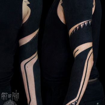 Татуировка мужская полинезия тату-рукав 