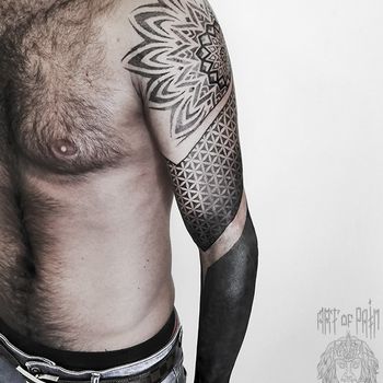 Татуировка мужская орнаментал тату-рукав орнамент blackwork