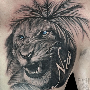 Tattoo • Подборка тату на тему: Лев на плече (71 фото)