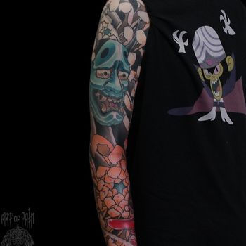 Татуировка мужская япония тату-рукав маски