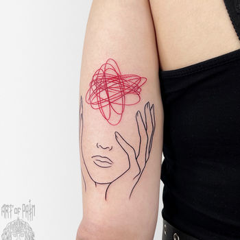 Татуировка женская графика на руке девушка