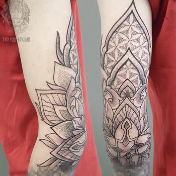 Татуировка мужская орнаментал на руке узор