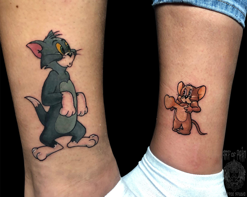 Парная Татуировка том и Джерри